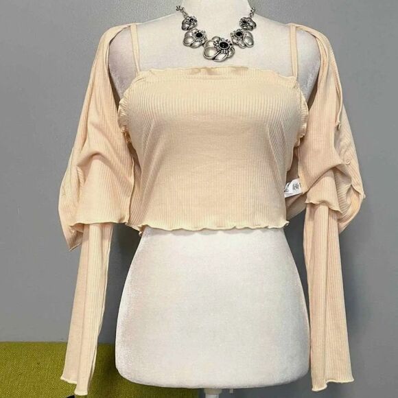 Bp Top Twin SET Tank & Long Sleeve Button Up X-Small - Picture 1 of 6